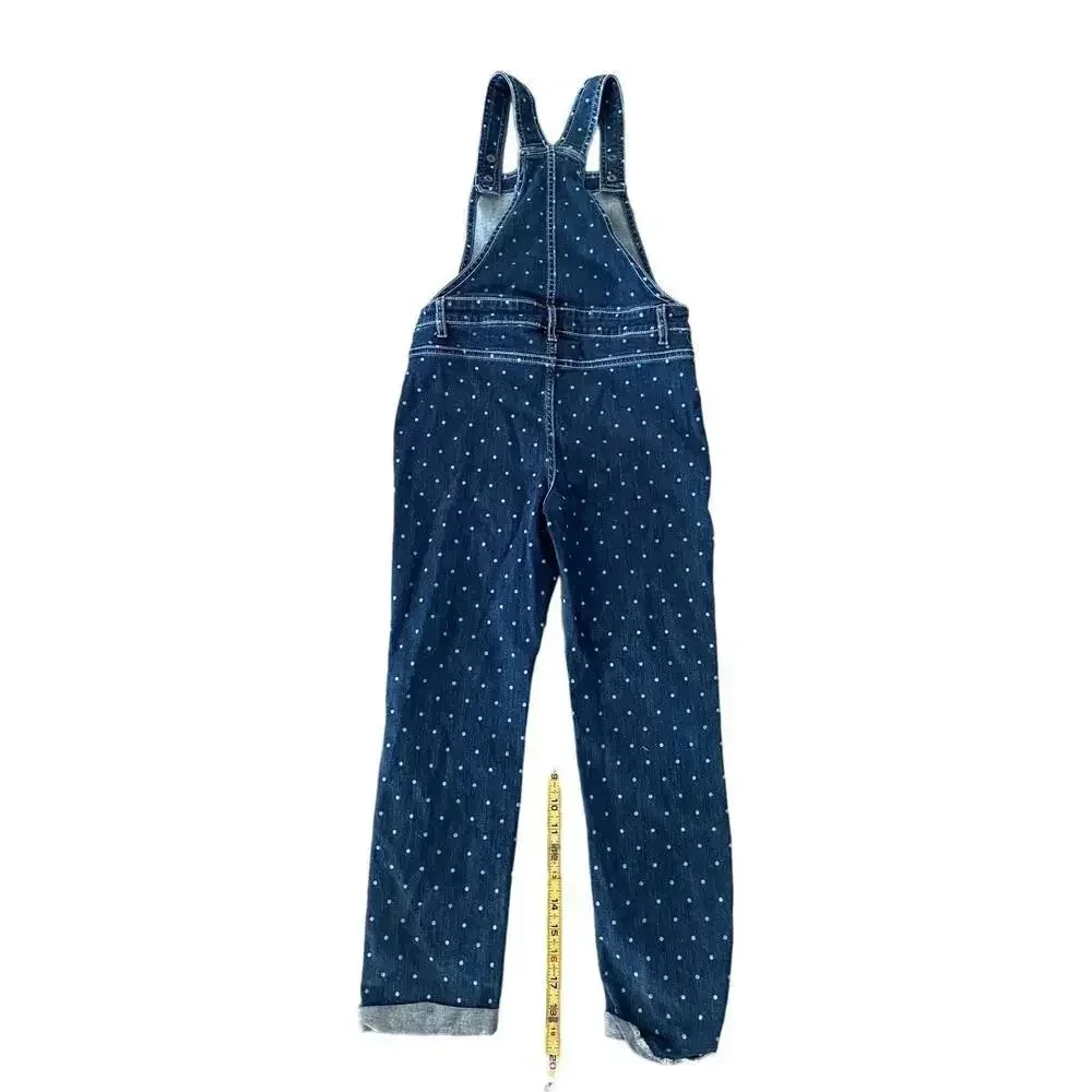 Gymboree Girls Blue & White Apple Overalls Jumpsuit Size 8